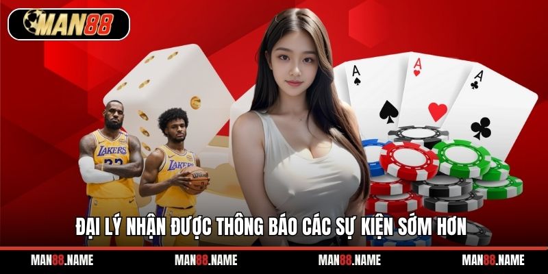 Đại lý nhận được thông báo các sự kiện sớm hơn